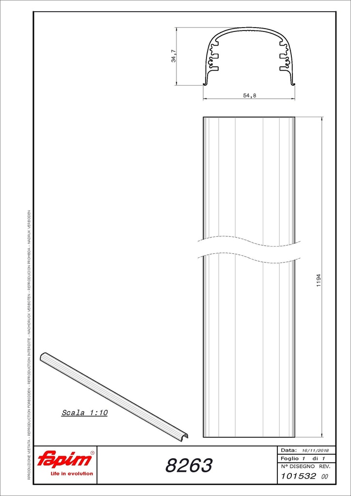FAPIM OLTRE: RODE BAAR 1130MM