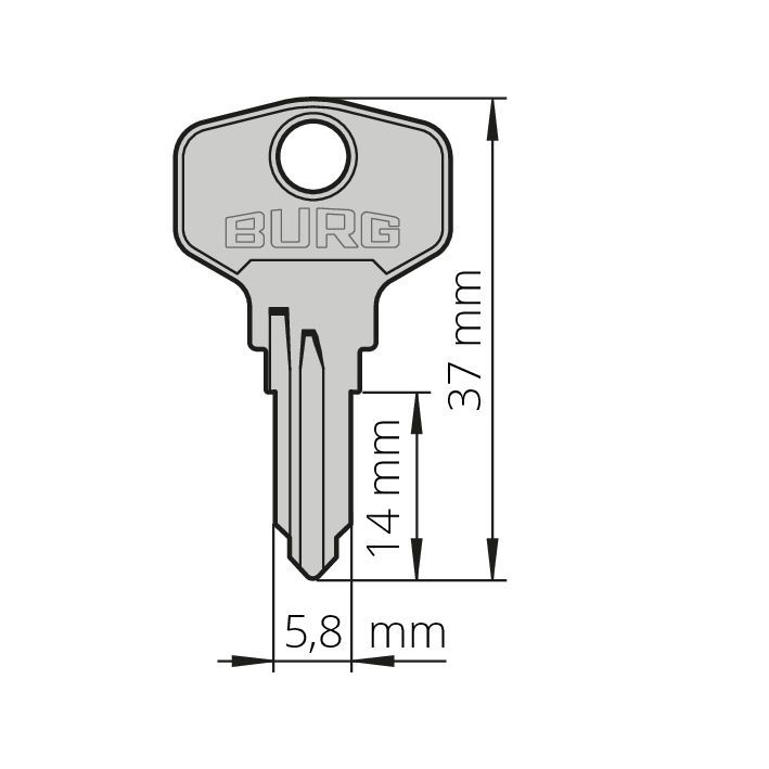 BURG SLEUTEL SERIE 2W OP CODE (1-256)