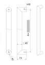 U90°K 01 ⧄ 40/40 ALUMINIUM DEURGREEP - paar