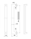 U90°K 01 ⧄ 30/30 INOX DEURGREEP - stuk