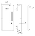 INOX DEURGREEP MODEL DK 04 ⧄ 30/30 - paar