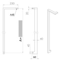 INOX DEURGREEP MODEL DK 06 ⧄ 40/20 - stuk
