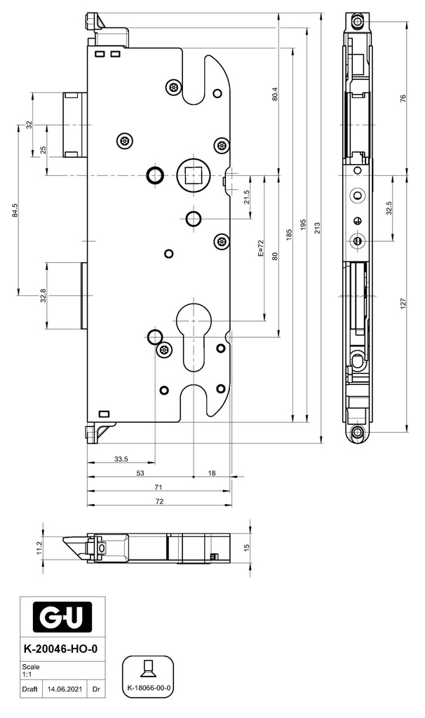 GU-SECURY XDZ HOOFDSLOTKAST AS 72MM LOS