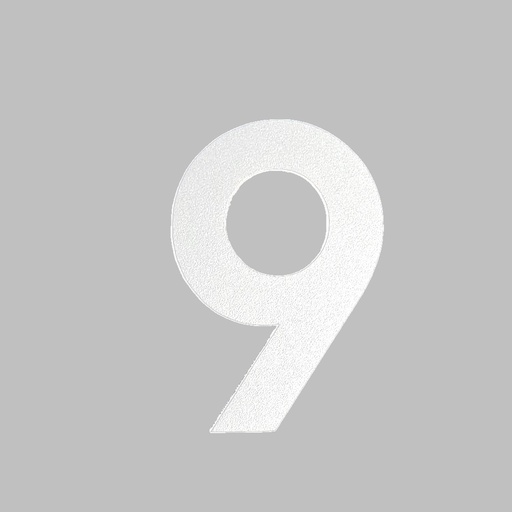 [FUJI-80-WIT-9] FUJI HUISNUMMER & -LETTER (80, Wit, 9)