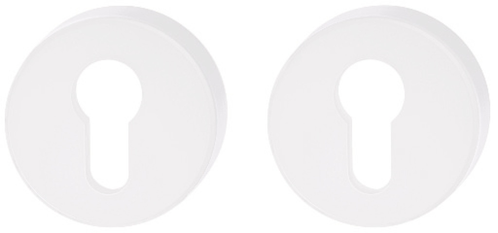[306.23.98.38-48.PZ] HEWI POLYAMIDE ROZET PER PAAR (Signal white, Euro profile cylinder)