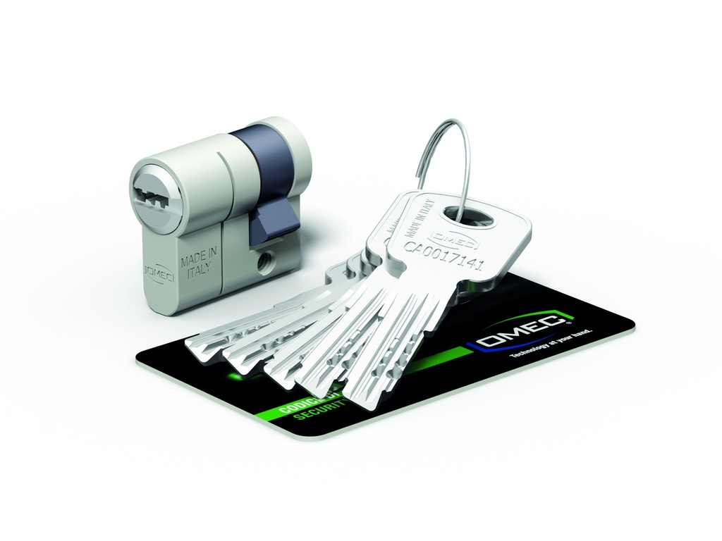 [321M.30.13.5] OMEC OTTOO MODULAR SECURITY CYLINDER (30, 10 (half cylinder), Without, Nickel-plated, Without)