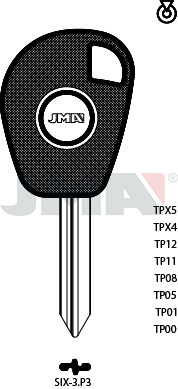 [TP00SIX-3.P3] JMA BRUTE AUTOSLEUTEL PROFIEL TP00SIX-3P3  ZONDER TRANSPONDER