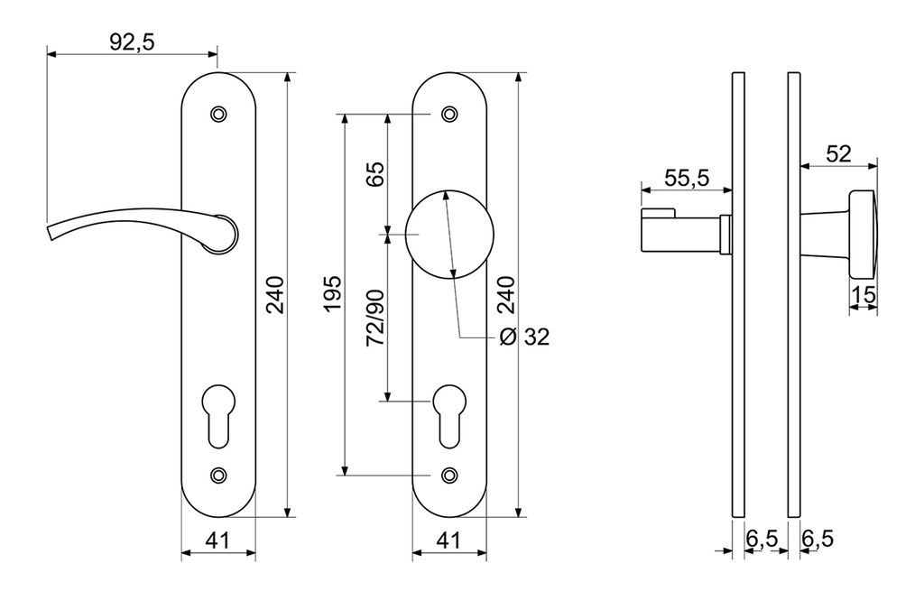 BESA SPLIT GREEP-KRUKPAAR OP SCHILD AS90MM