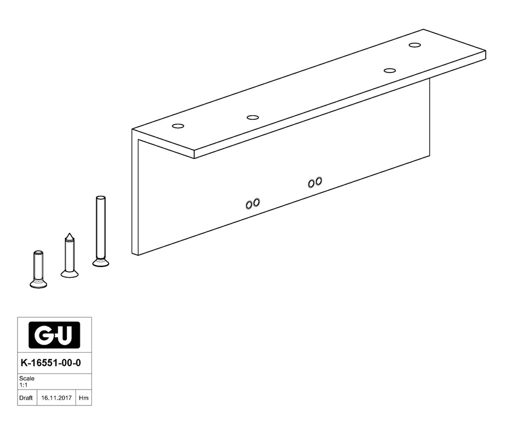 GU MONTAGEPLAAT MET HOEK VOOR OTS 430