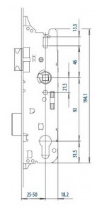 SCHÜRING HOOFDSLOTKAST AS 92MM VOOR MEERPUNTSLUITING