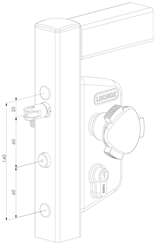 LOCINOX LAKZP1WSI KINDVEILIG POORTSLOT IN OPBOUW