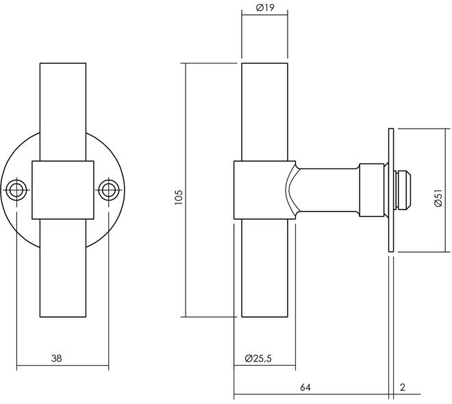 INTERSTEEL L/T-KRUKKENPAAR OP ROZET