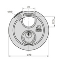 BASI RVS 610 ROND Ø70 DISCUS HANGSLOT