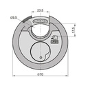 BASI RVS 610W ROND Ø70 DISCUS HANGSLOT