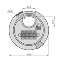 BASI RVS 610Z ROND Ø70 DISCUS HANGSLOT