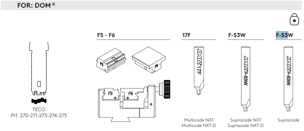 JMA F-53W FREES VOOR SLEUTELMACHINES