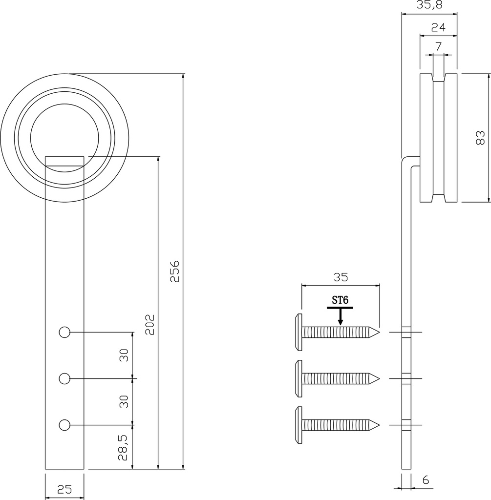 INTERSTEEL ROLLER SET VOOR MODERN SCHUIFDEURSYSTEEM