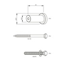 INTERSTEEL VERLENGDE RONDE STEUNEN SET TBV RAIL SCHUIFDEURSYSTEEM - 5 STUKS