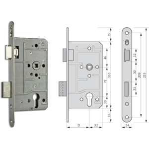 [3361554] KFV 113 CILINDERSLOT (50, Straight, DIN left = Belgian right)