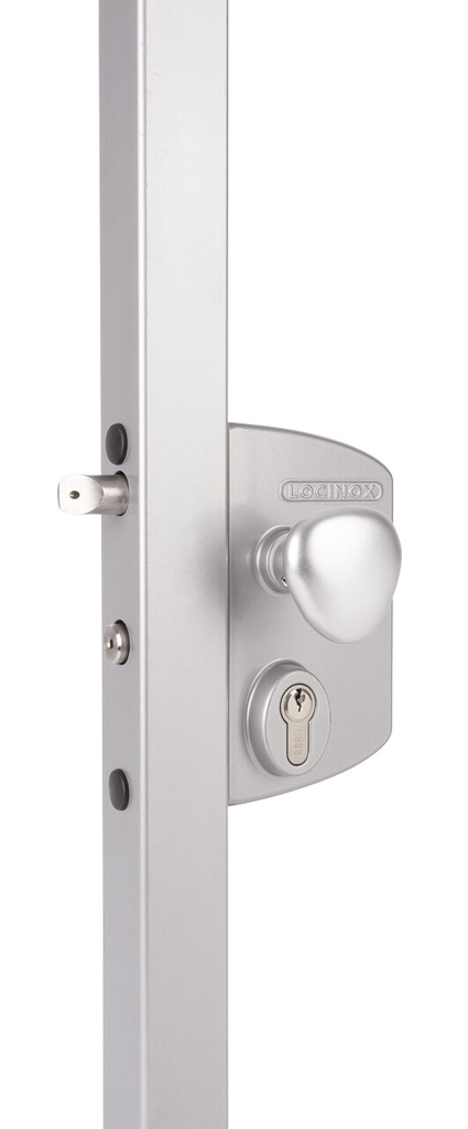 [P00014743-SILV] LOCINOX LIKQU2 ELEKTRISCH SLOT IN OPBOUW MET NORMAAL GESLOTEN WERKING (Vierkant, 30 tot 50, Zilver)