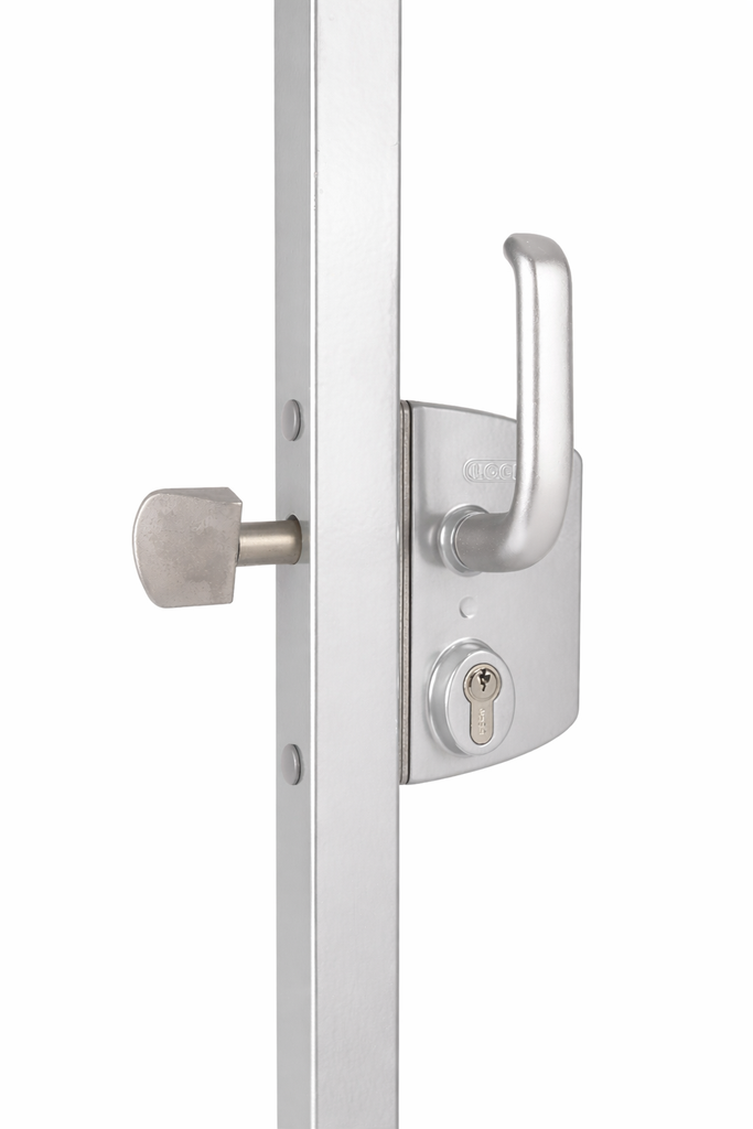[P00015132-SILV] LOCINOX LSKZU2 AUFBAUSCHLOSS FÜR SCHIEBETORE (Quadratisch, 40, Silber)