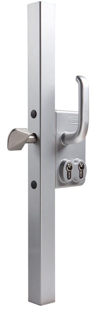 [P00013314-SILV] LOCINOX LGKZD1 POORTSLOT IN OPBOUW VOOR SCHUIFPOORTEN MET DUBBEL CILINDERSLOT (Vierkant, 40, Zilver)