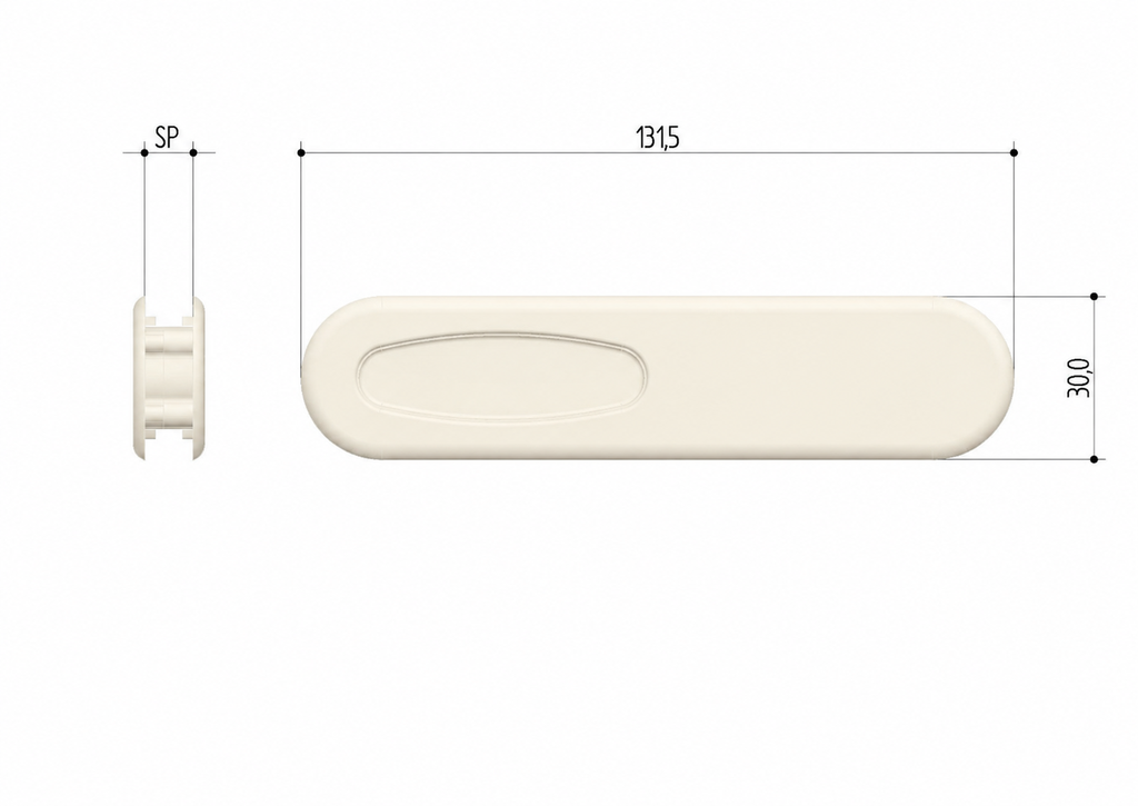 [0480.0040.0000] PREFER HANDGREEP VOOR ROLLUIK (RAL9010)