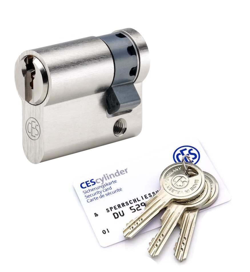[UDM-3110] CES UDM SECURITY CYLINDER (31, 10 (half cylinder), Without, No, Nickel-plated)