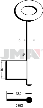 [236G] JMA BRUTE SLEUTEL PROFIEL 236G