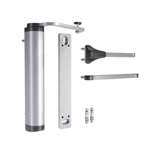 [P00009356-SILV] LOCINOX VERTICLOSE-2 WALL KRACHTIGE EN ALLROUND HYDRAULISCHE POORTSLUITER VOOR MUURMONTAGE